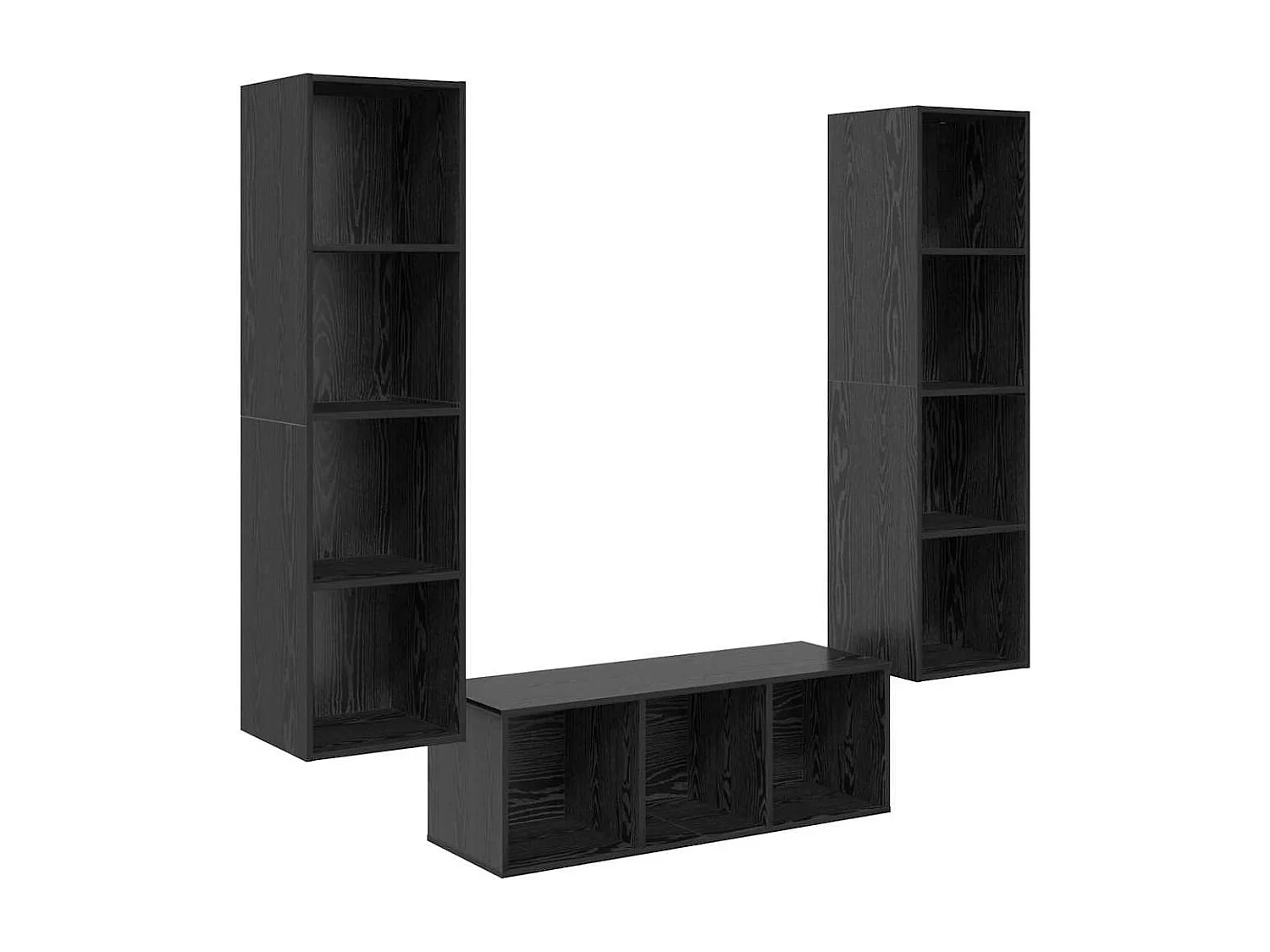 Ensemble de meubles TV | Bancs TV | Armoires TV 3 pcs Chêne noir 37 x 37 x 142.5 cm