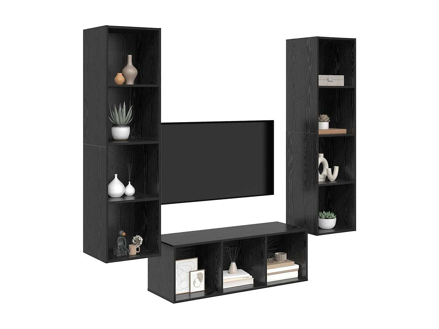 Ensemble de meubles TV | Bancs TV | Armoires TV 3 pcs Chêne noir 37 x 37 x 142.5 cm