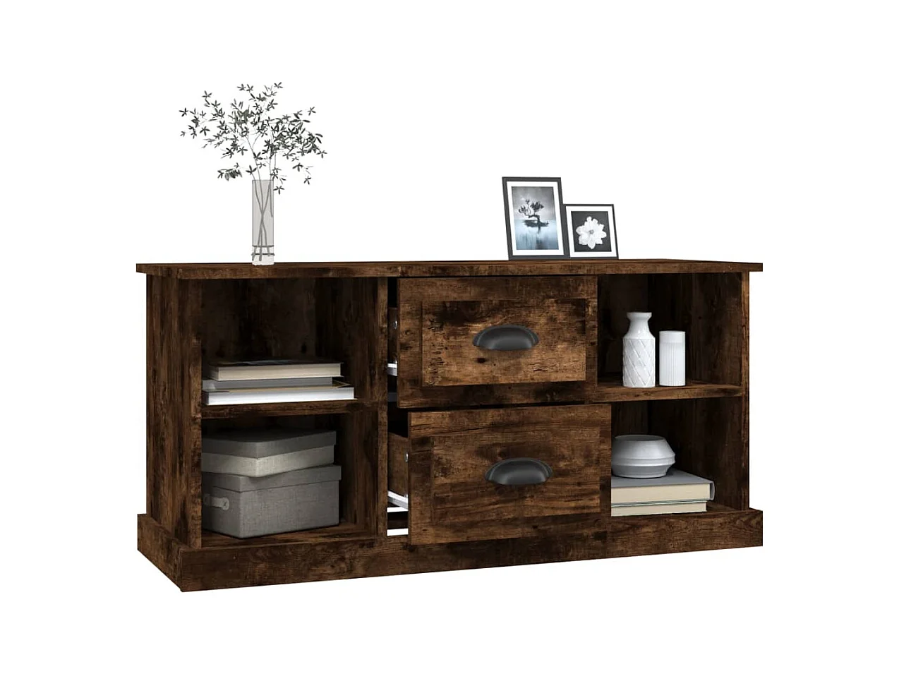 Mueble de TV | Mueble de salón madera contrachapada roble ahumado 99,5x35,5x48 cm