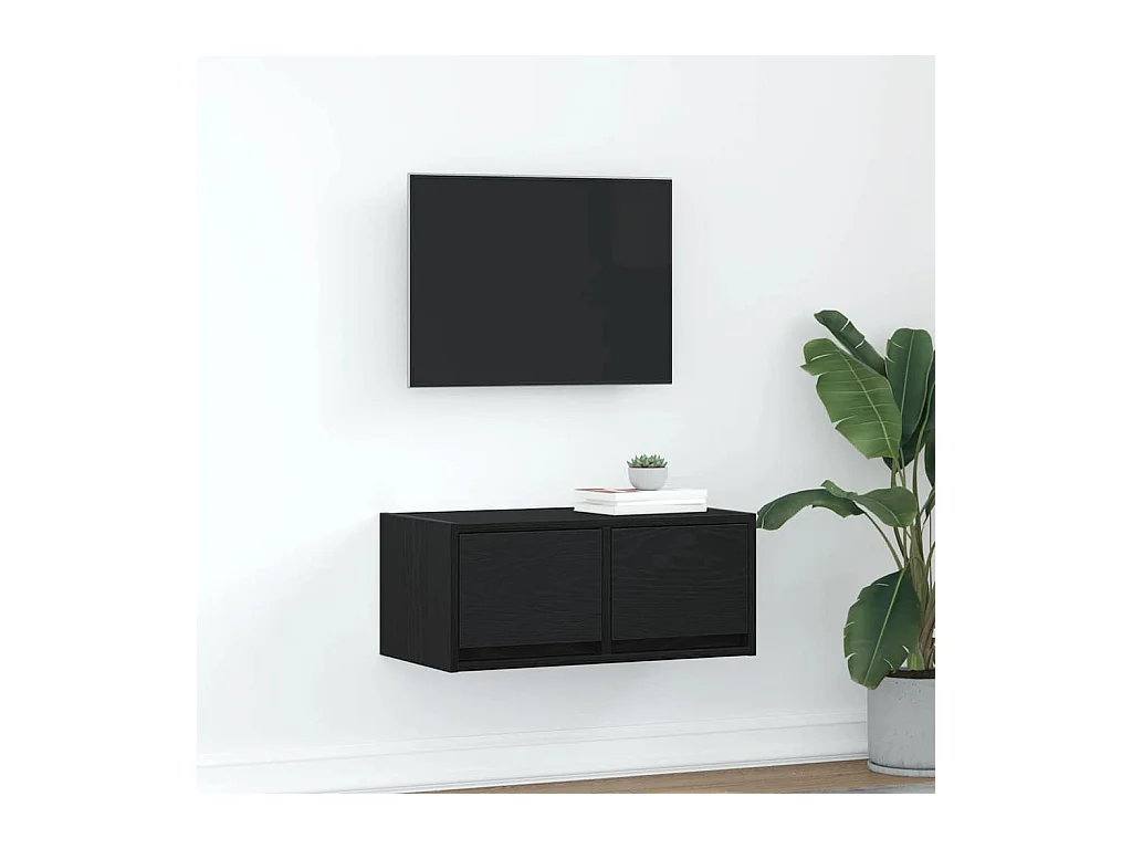Mueble de TV | Mueble de salón madera de ingeniería roble negro 60x31x25,5 cm