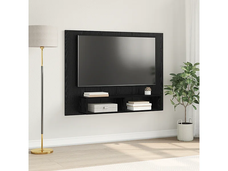 Mobile TV | Armadietto TV da Parete Rovere nero 120 x 23.5 x 90 cm