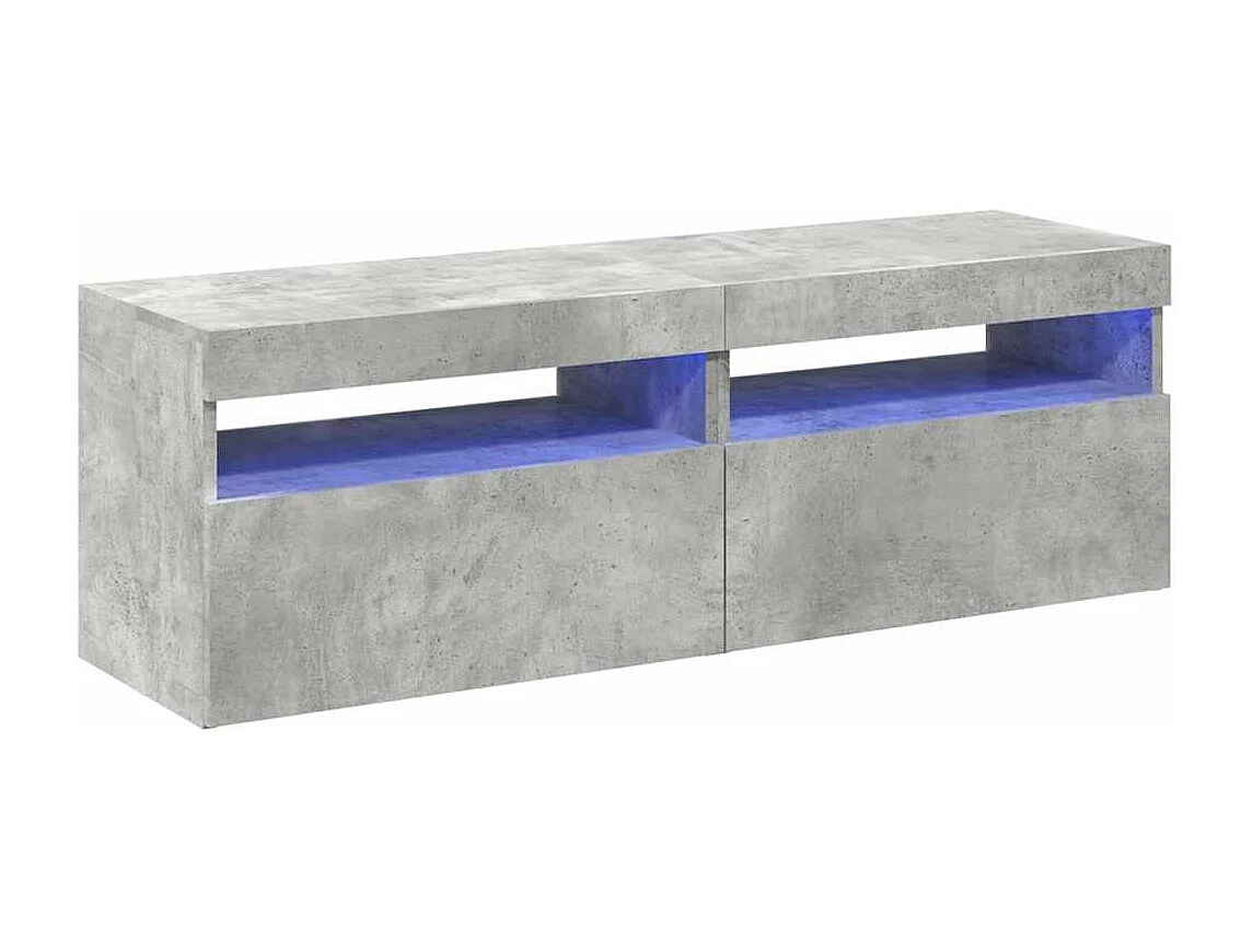 Muebles de TV | Gabinetes de TV |  Muebles de salón con luces LED 2 uds gris hormigón 60x35x40 cm