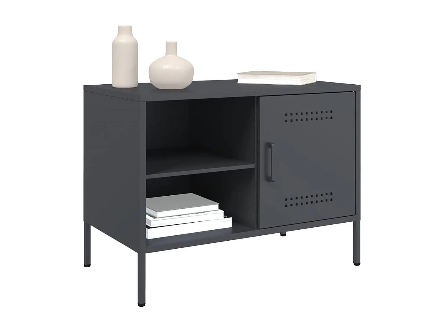 Meuble TV | Banc TV | Armoire TV anthracite 68x39x50,5 cm acier