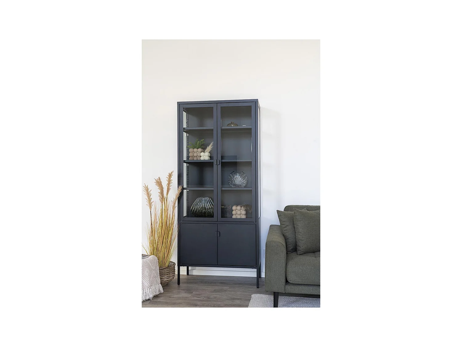 Brisbane vitrine 4 portes noir.