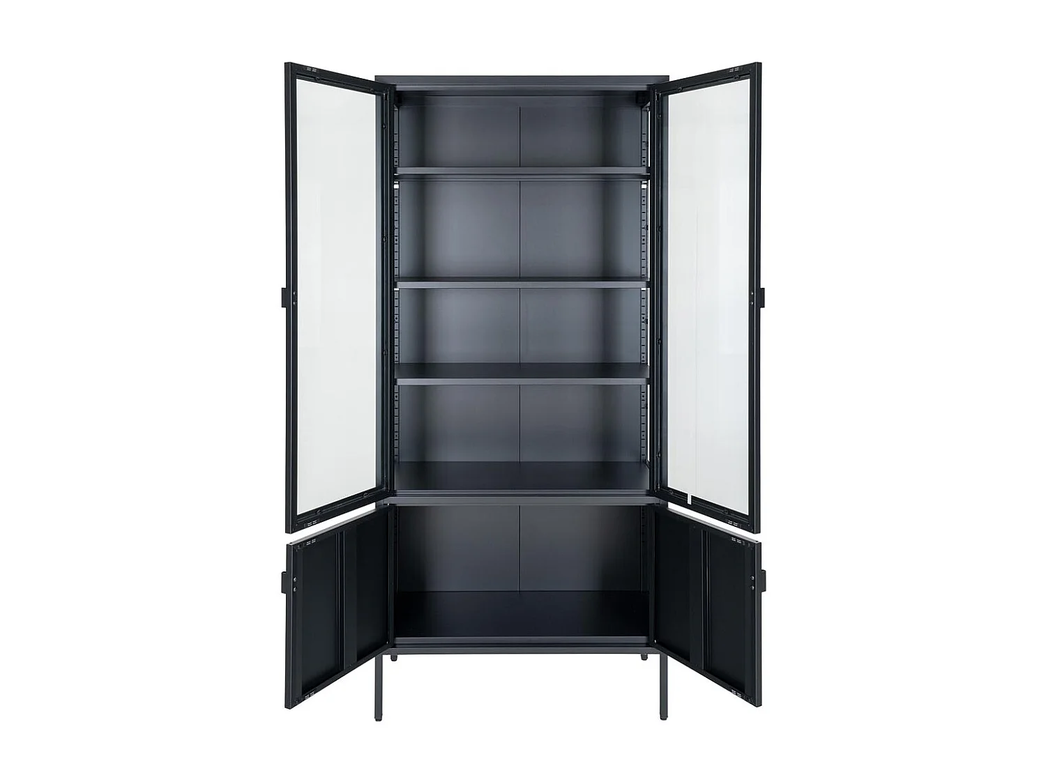 Brisbane vitrinekast 4 deuren zwart.