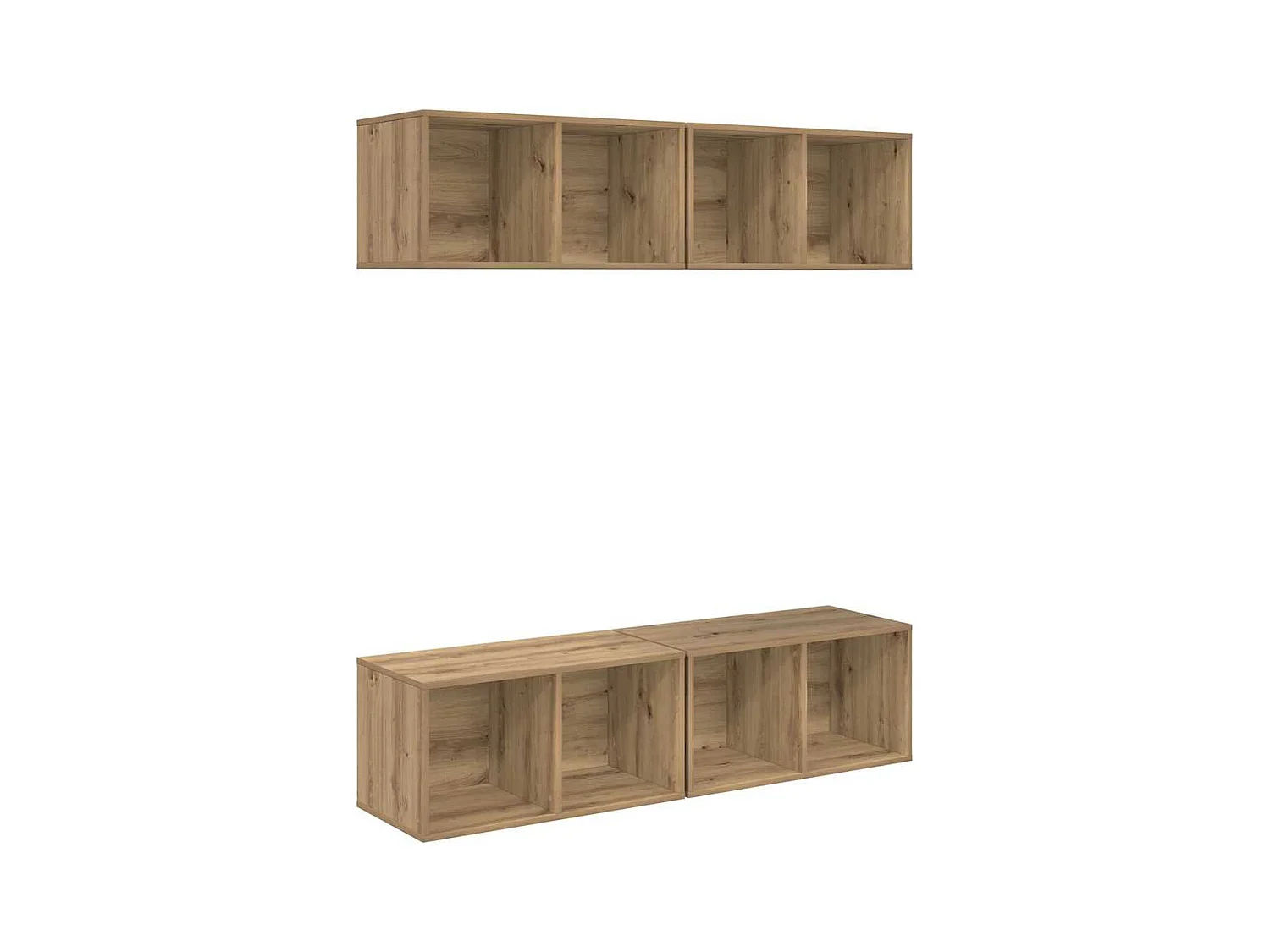 Mobile TV | Armadietto TV da Parete 4 pcs rovere artigianale 37 x 37 x 72 cm