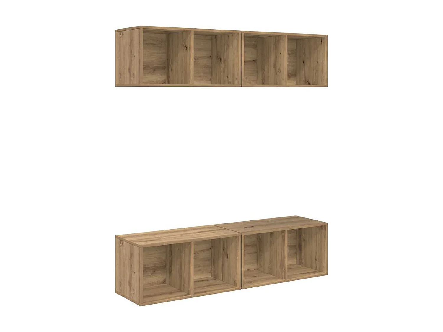 Meuble TV | Banc TV | Armoire TV mural 4 pcs chêne artisanal 37 x 37 x 72 cm