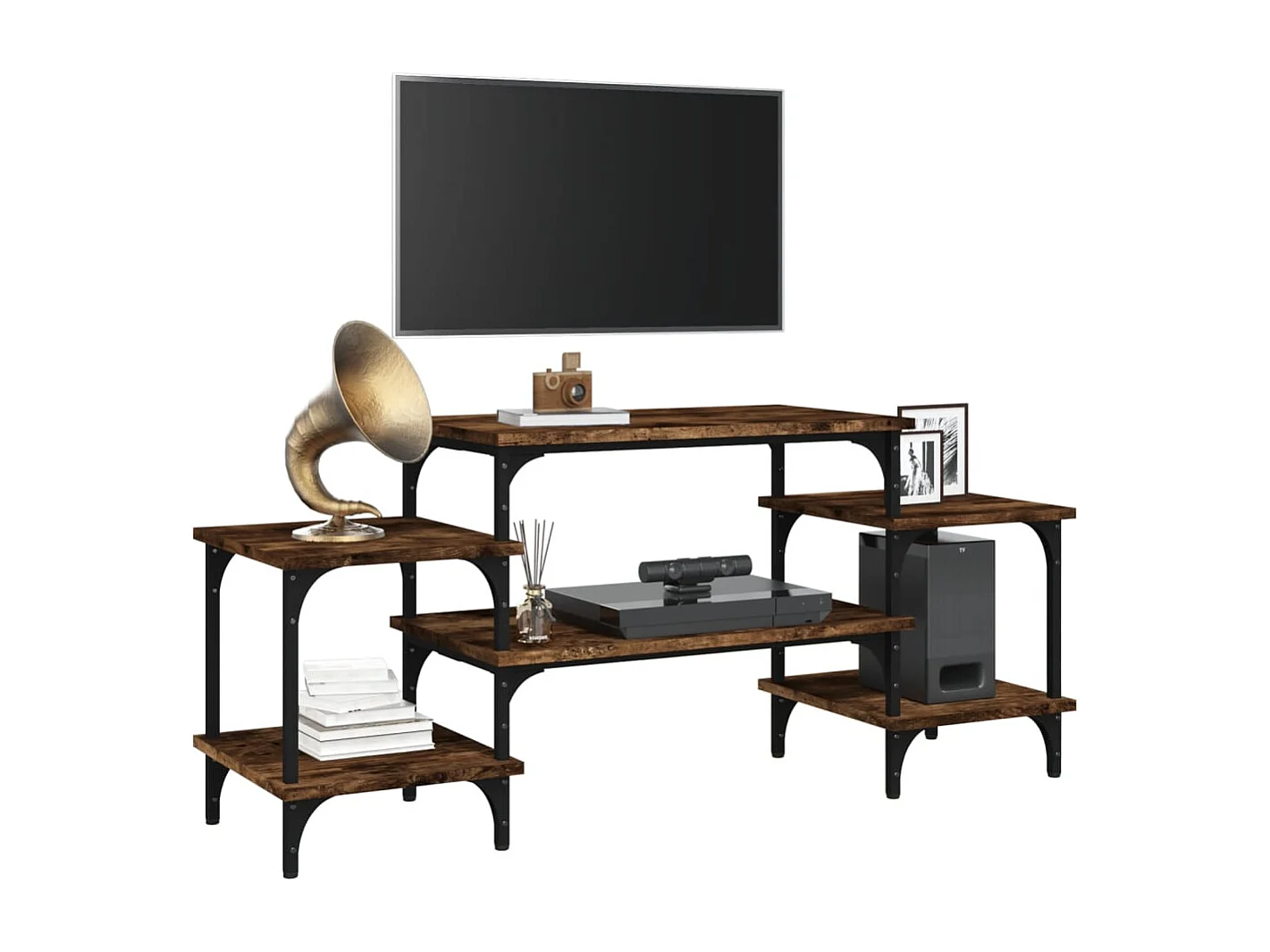 Mueble para TV  | Gabinete de TV |  Mueble de salón madera contrachapada roble ahumado 117x35x52 cm