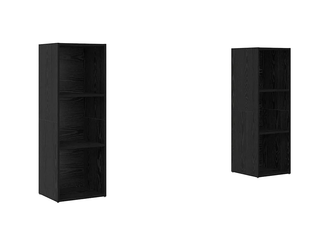 Conjunto de Mueble de TV | Mueble de salón 2 pcs Roble negro 107 x 35 x 37 cm