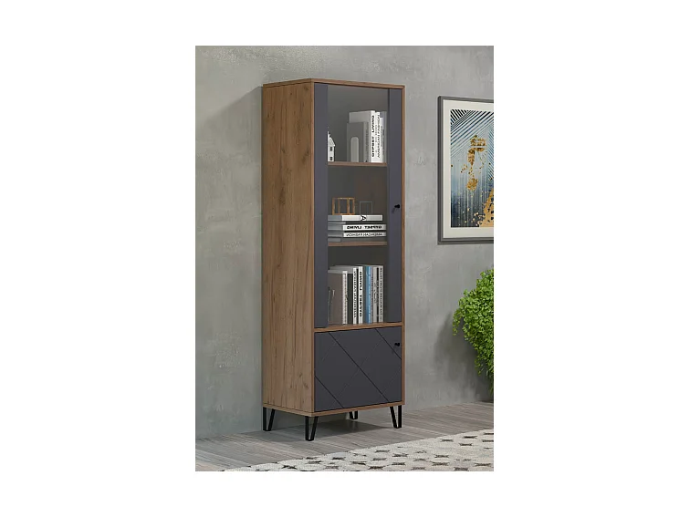 Montez Vitrinenschrank 2 Türen, graphite.