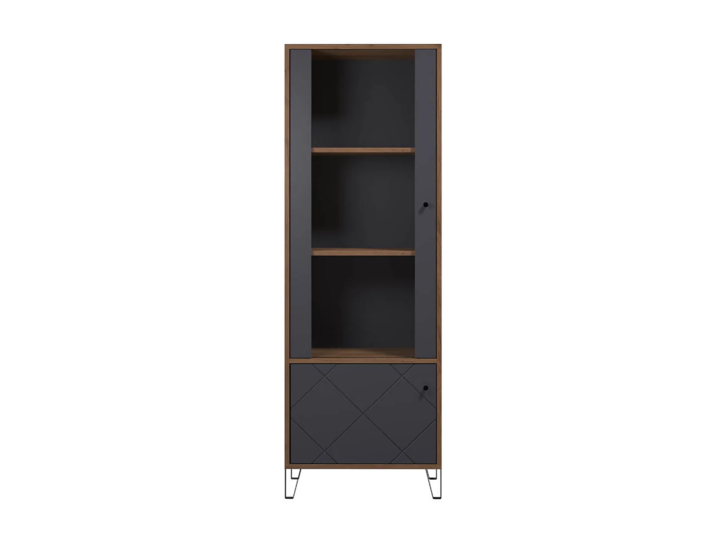 Montez vitrinekast 2 deuren, grafiet.