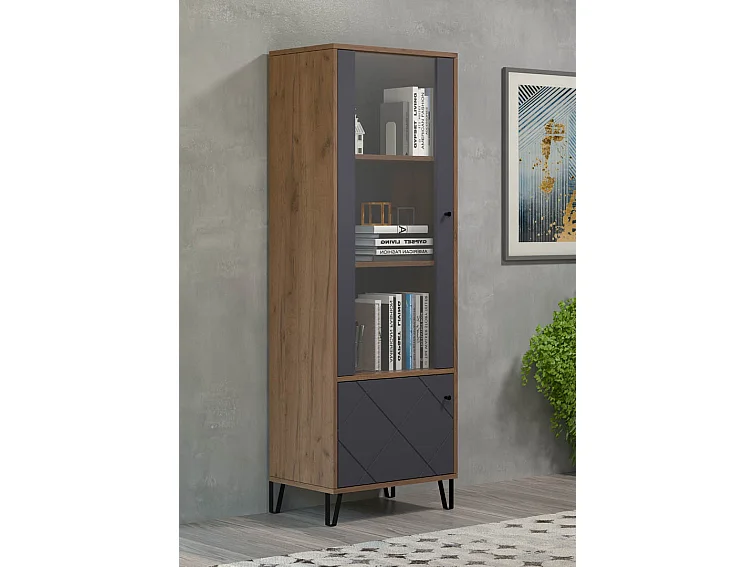 Montez vitrinekast 2 deuren, grafiet.