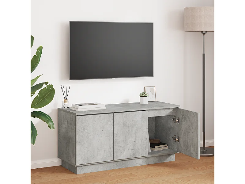 Meuble TV | Banc TV | Armoire TV béton gris 100x38x49 cm Bois d'ingénierie