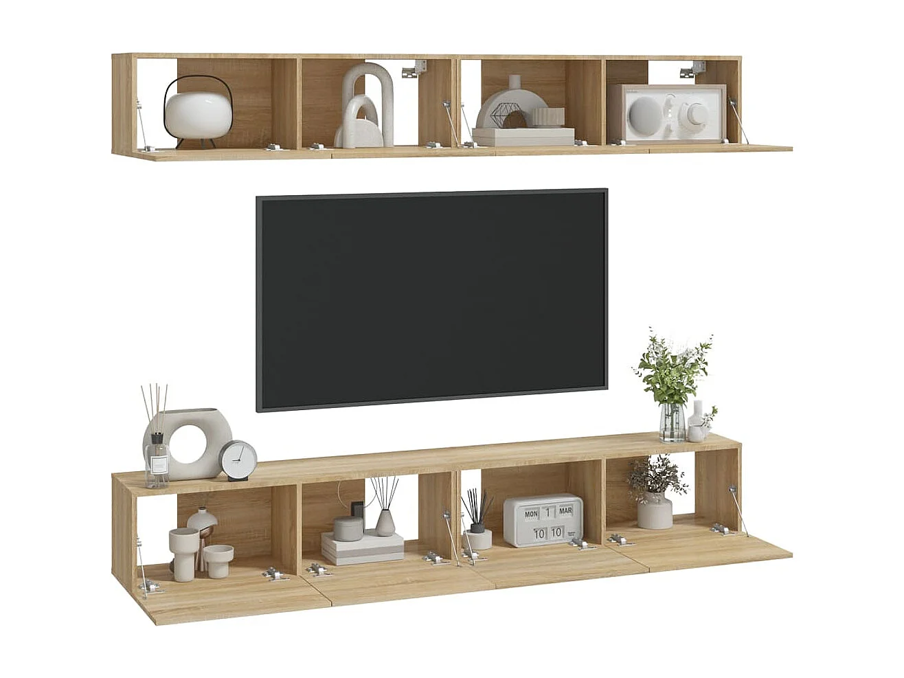 Meubles TV | Bancs TV | Armoires TV muraux 4 pcs chêne sonoma 100x30x30 cm