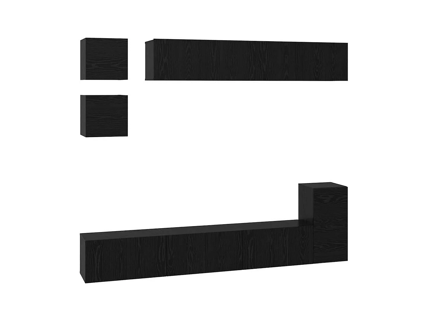 Tv-meubelset | Tv-Bank | TV-kast met plank Anders met opslag 8 pcs Zwart Eiken