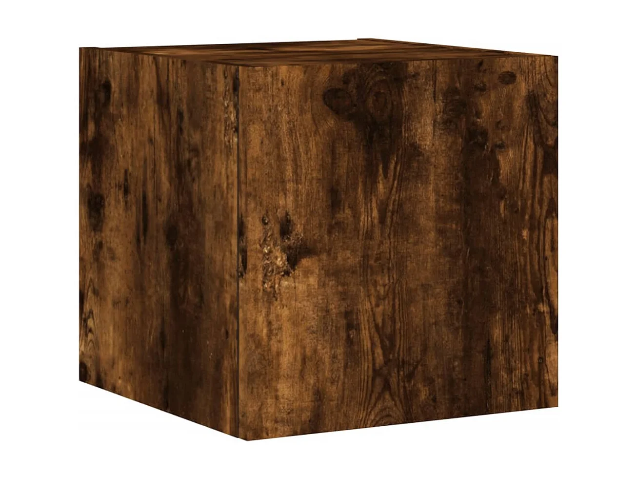 Mueble de TV | Mueble de salón de pared con luces LED roble ahumado 30,5x35x30 cm