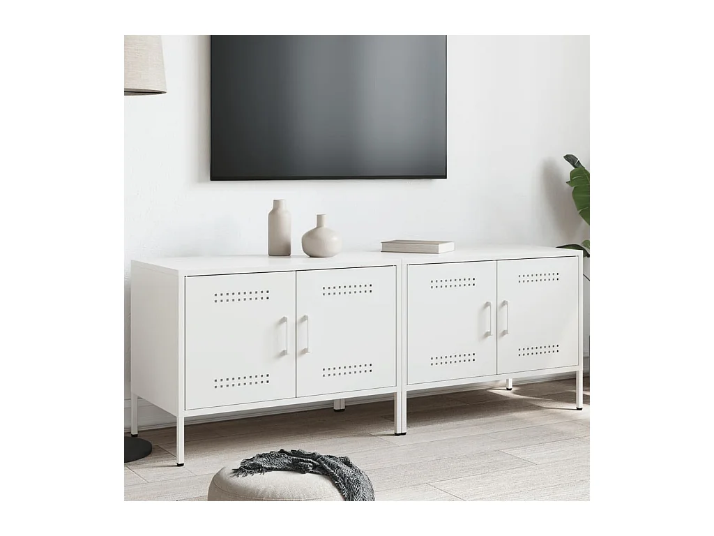 Muebles de TV | Gabinetes de TV |  Muebles de salón 2 piezas acero blanco 68x39x50,5 cm