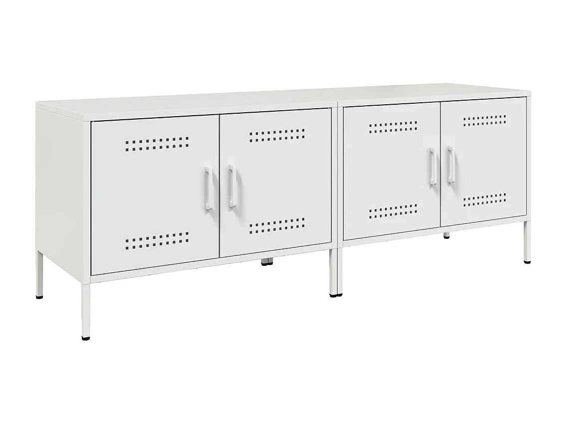 Meubles TV | Bancs TV | Armoires TV 2 pcs blanc 68x39x50,5 cm acier