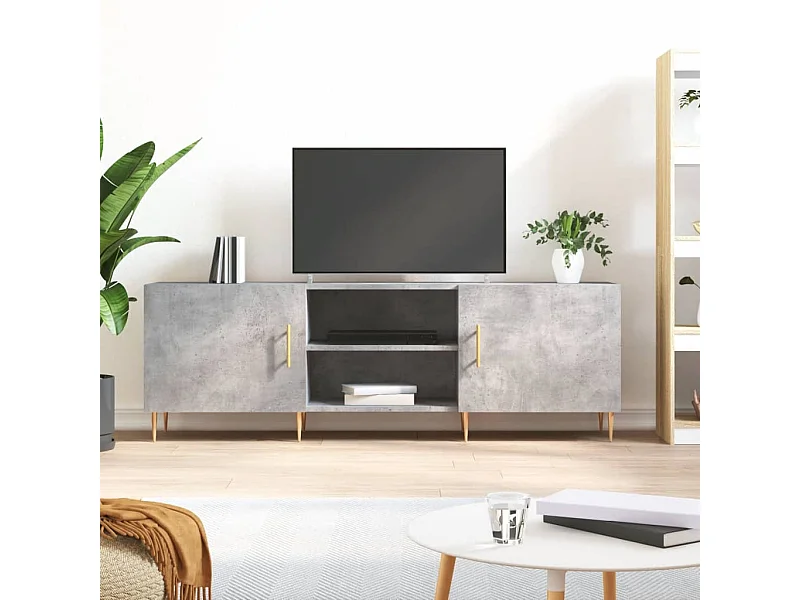Mueble de TV | Mueble de salón madera de ingeniería gris hormigón 150x30x50 cm