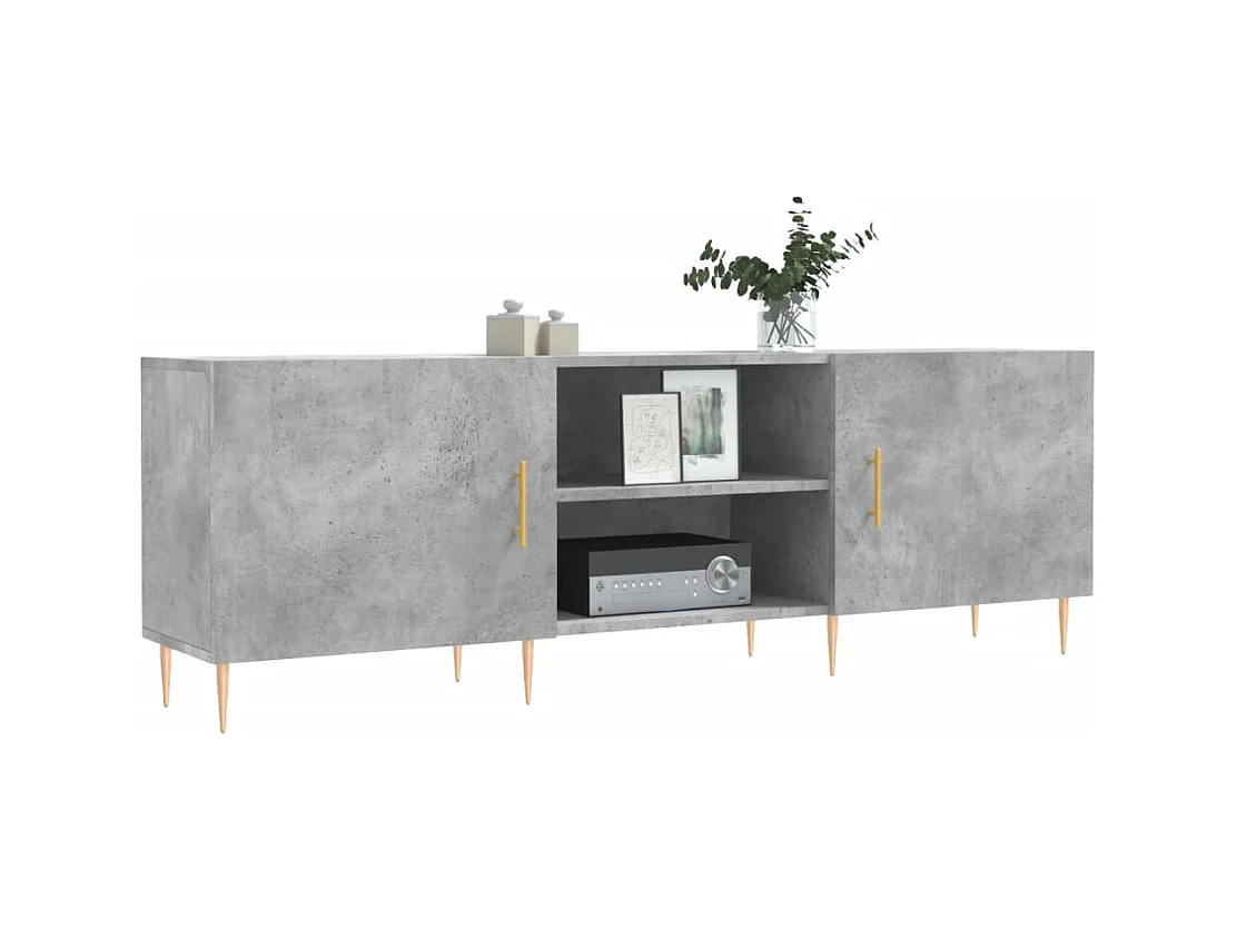 Meuble TV | Banc TV | Armoire TV gris béton 150x30x50 cm bois d'ingénierie