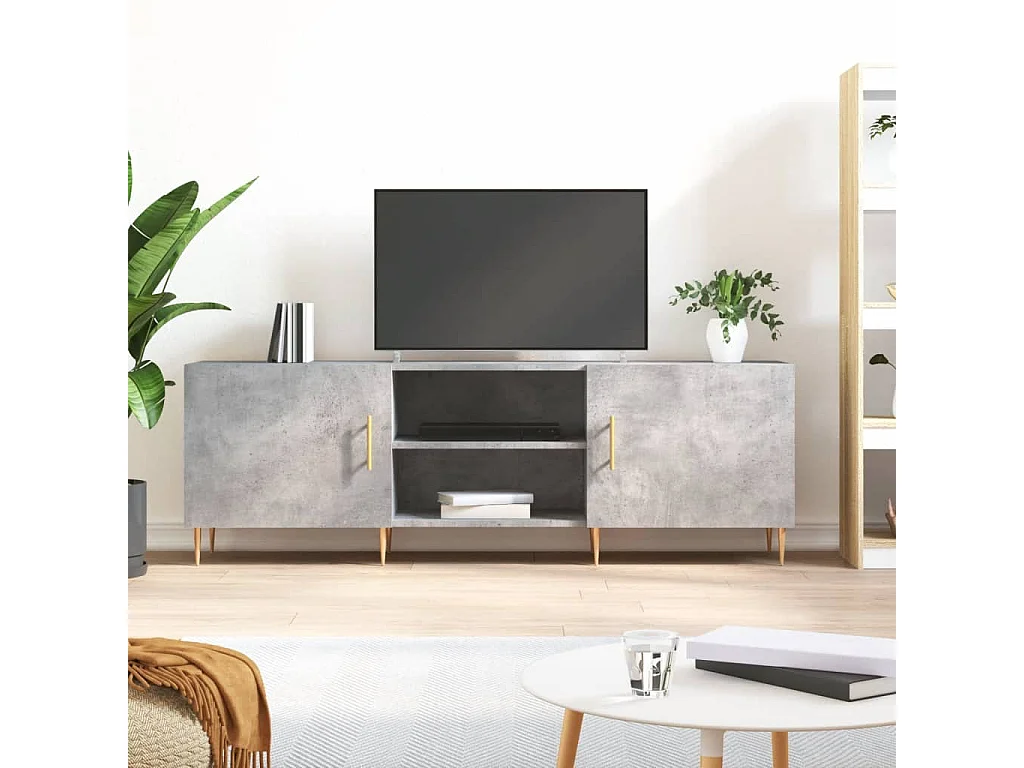 Mueble de TV | Mueble de salón madera de ingeniería gris hormigón 150x30x50 cm