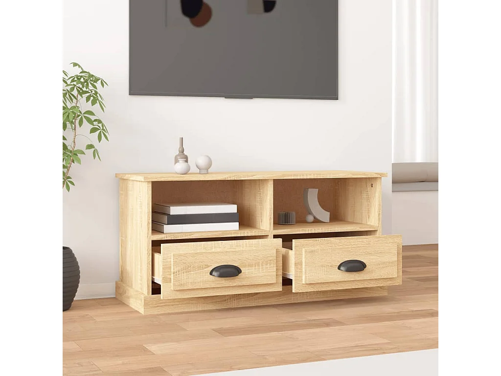 Meuble TV | Banc TV | Armoire TV chêne sonoma 93x35,5x45 cm bois d'ingénierie