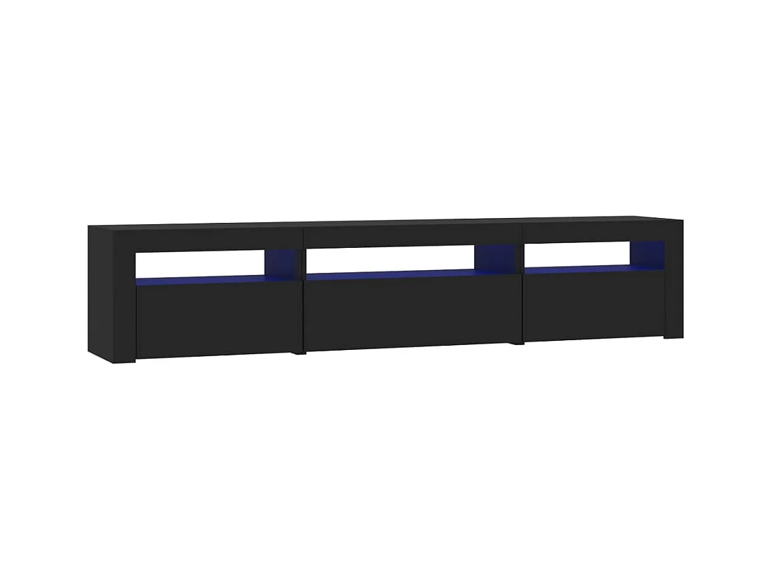 Mueble de TV | Mueble de salón con luces LED negro 195x35x40 cm
