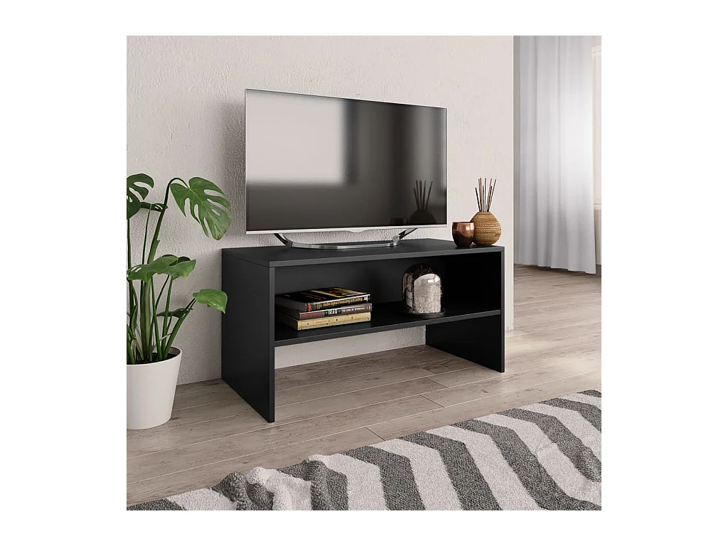 Mueble para TV  | Gabinete de TV |  Mueble de salón madera contrachapada negro 80x40x40 cm