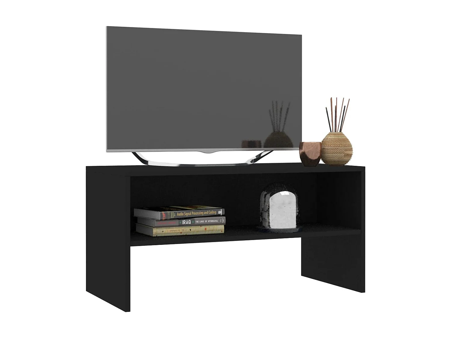 Mueble para TV  | Gabinete de TV |  Mueble de salón madera contrachapada negro 80x40x40 cm