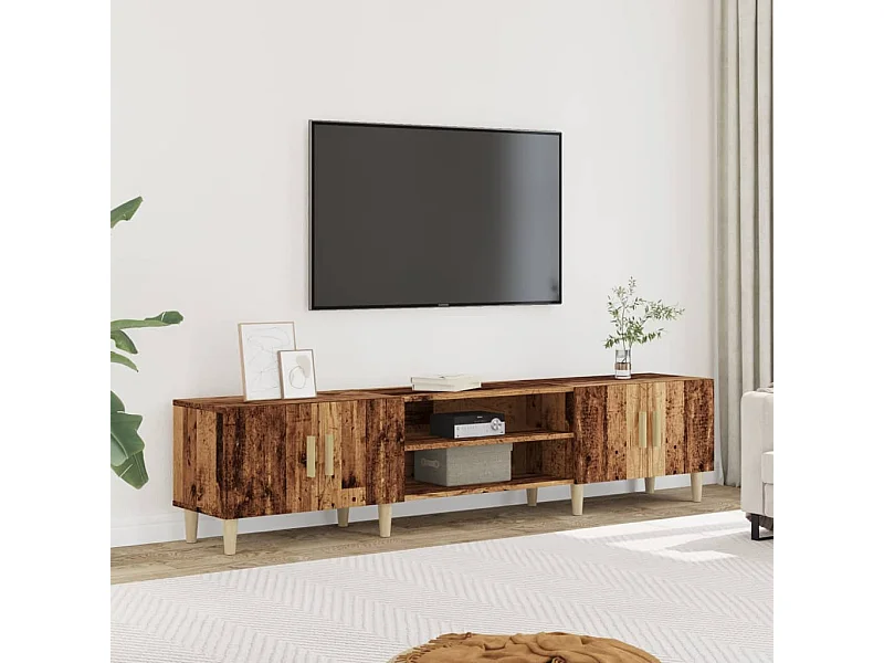 Meuble TV | Banc TV | Armoire TV vieux bois 180x31,5x40 cm bois d'ingénierie