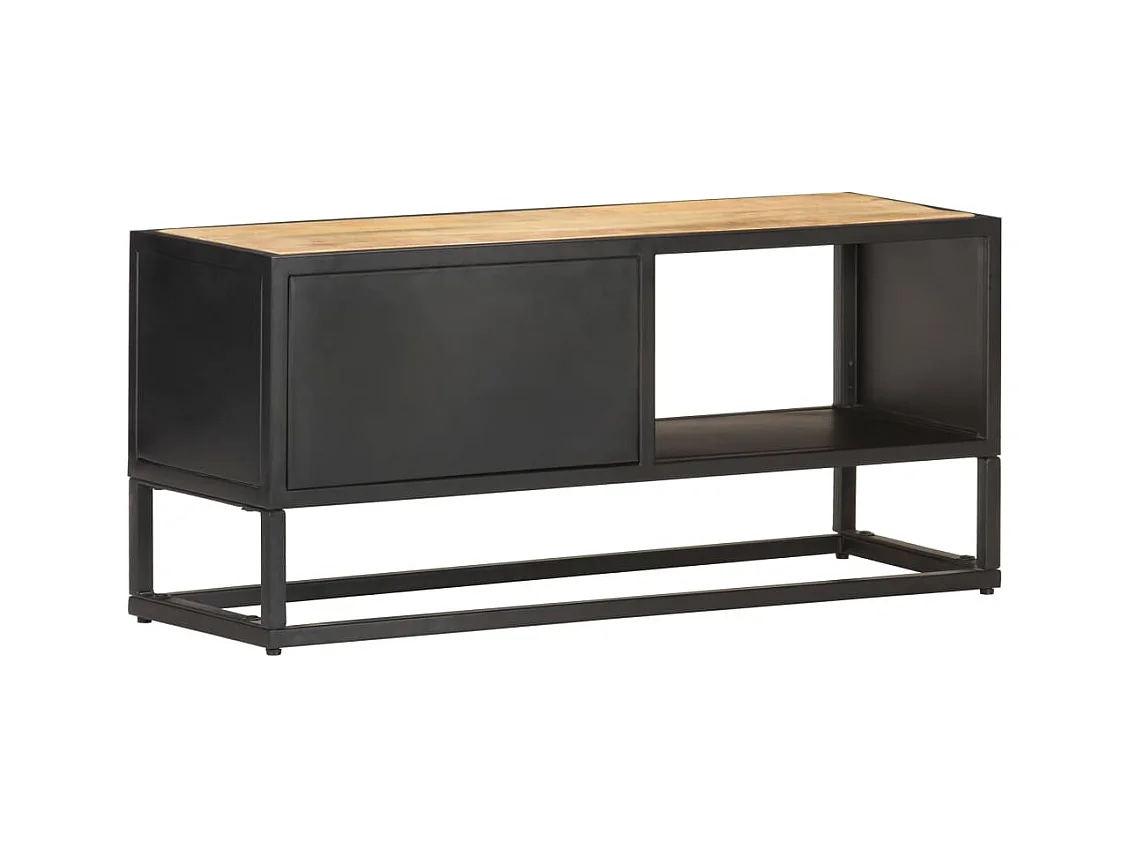 Mueble de TV | Mueble de salón puerta tallada madera de mango rugosa 90x30x40 cm