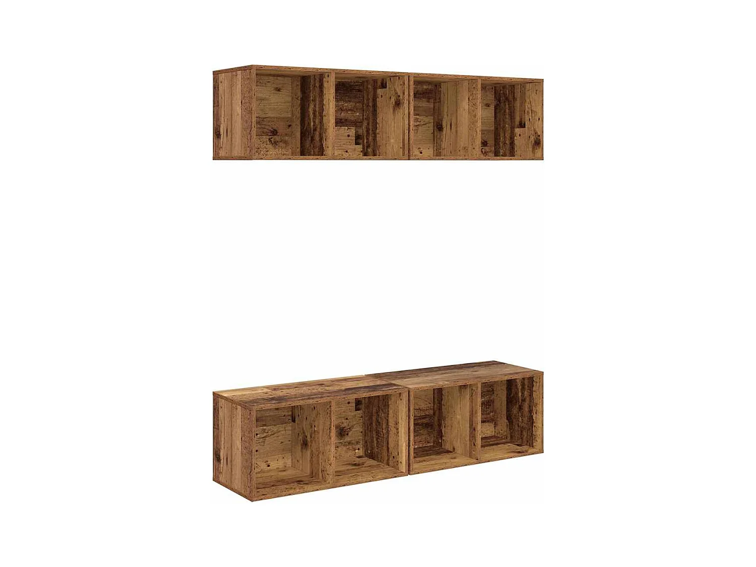 Mobile TV | Armadietto TV da Parete 4 pcs Legno antico 37 x 37 x 72 cm