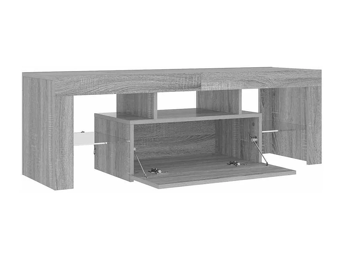 Mueble de TV | Mueble de salón con luces LED gris Sonoma 120x35x40 cm