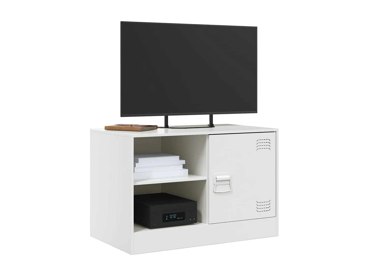 Mueble para TV  | Gabinete de TV |  Mueble de salón de acero blanco 67x39x44 cm