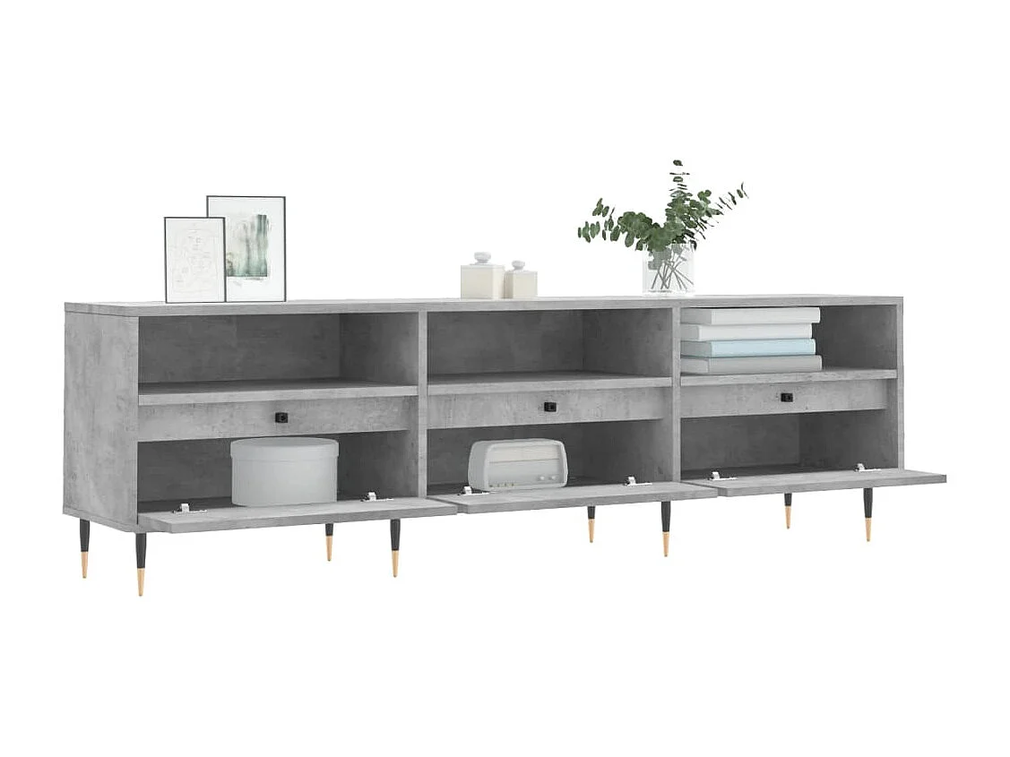 Meuble TV | Banc TV | Armoire TV gris béton 150x30x44,5 cm bois d'ingénierie