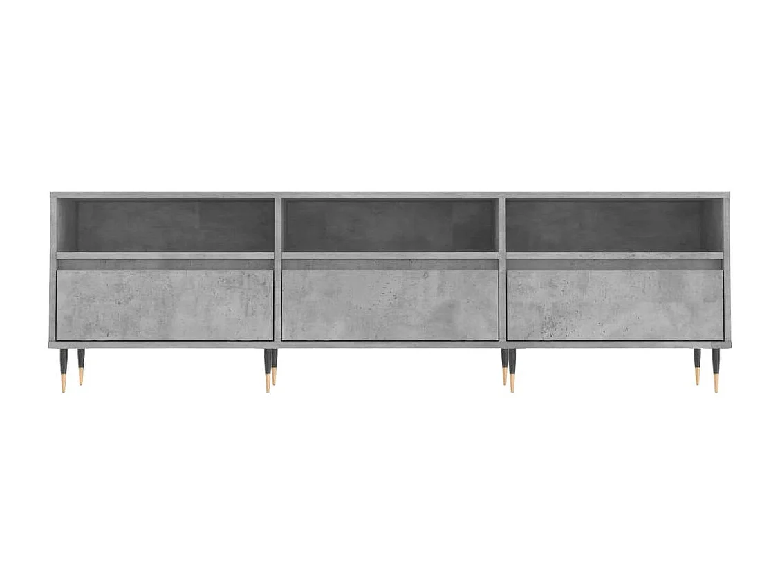 Meuble TV | Banc TV | Armoire TV gris béton 150x30x44,5 cm bois d'ingénierie