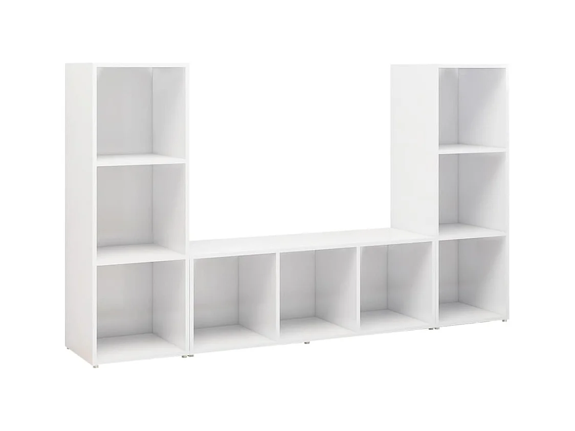 Tv-meubelen | Tv-Banken | TV-kasten 3 st 107x35x37 cm bewerkt hout wit
