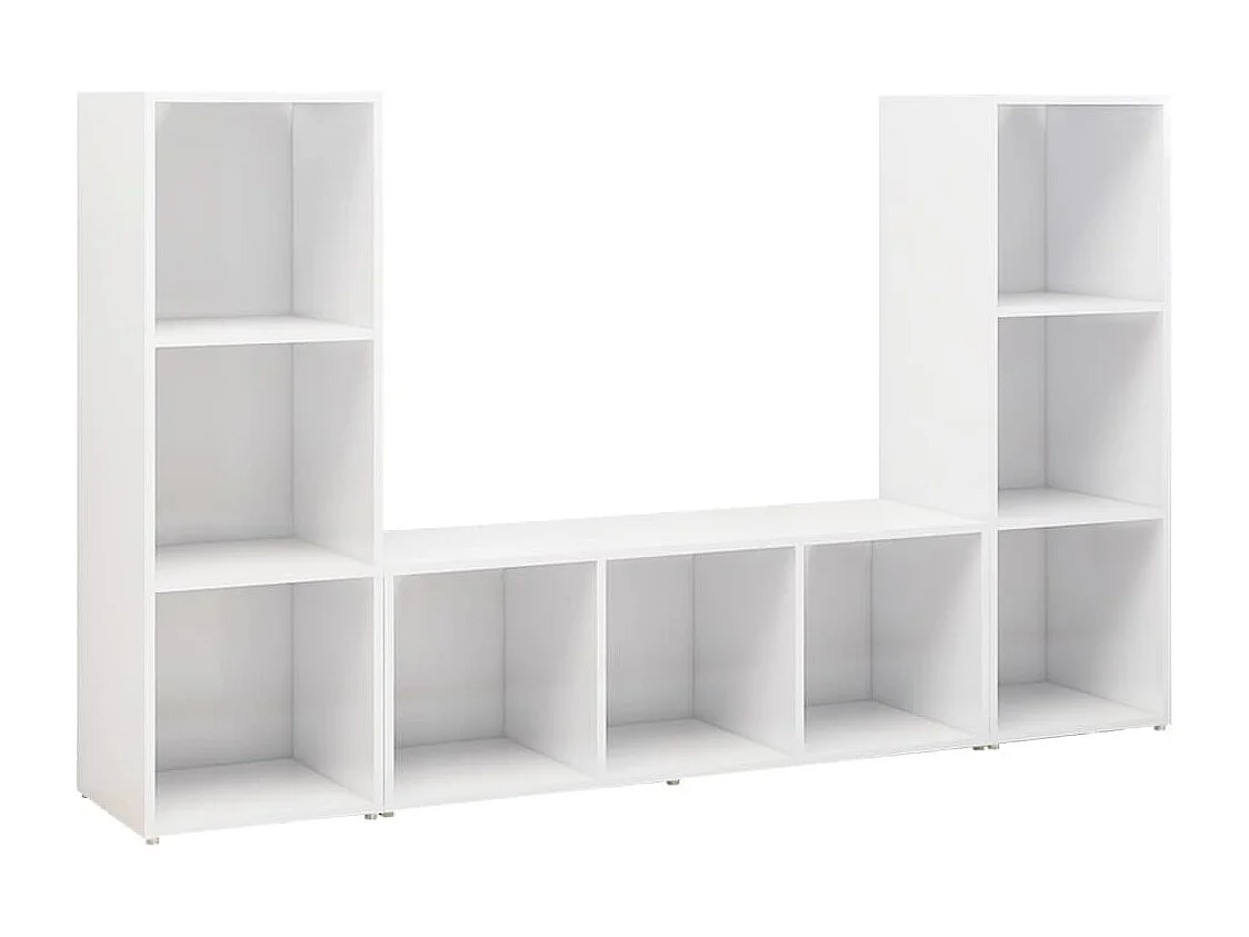Tv-meubelen | Tv-Banken | TV-kasten 3 st 107x35x37 cm bewerkt hout wit