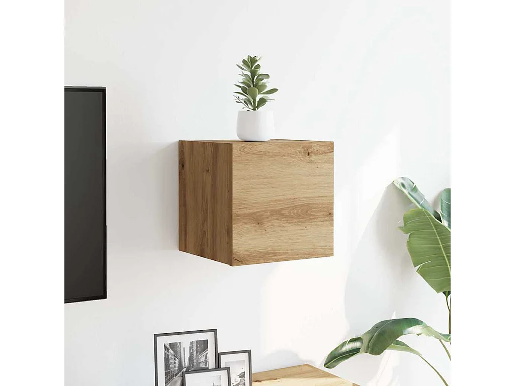 Tv-wandmeubel | TV-kast | Tv-Bank 30,5x30x30 cm artisanaal eikenkleurig