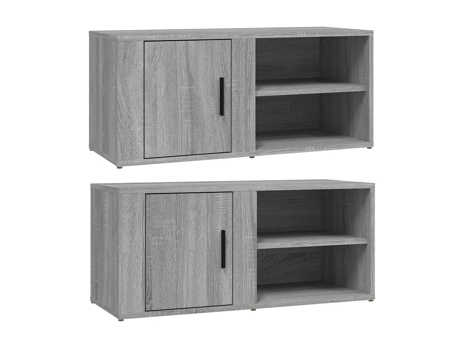 Mueble TV | Gabinete de TV | Mueble de salón 2 uds madera contrachapada gris Sonoma 80x31,5x36 cm