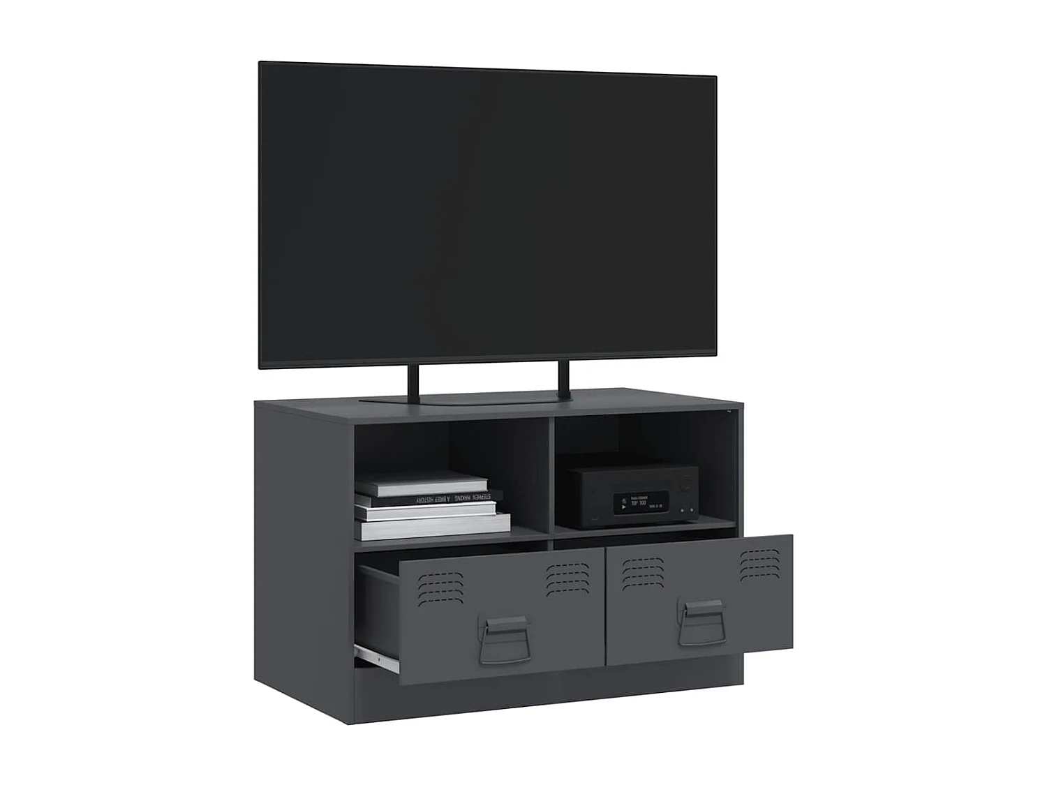 Mueble para TV  | Gabinete de TV |  Mueble de salón de acero gris antracita 67x39x44 cm