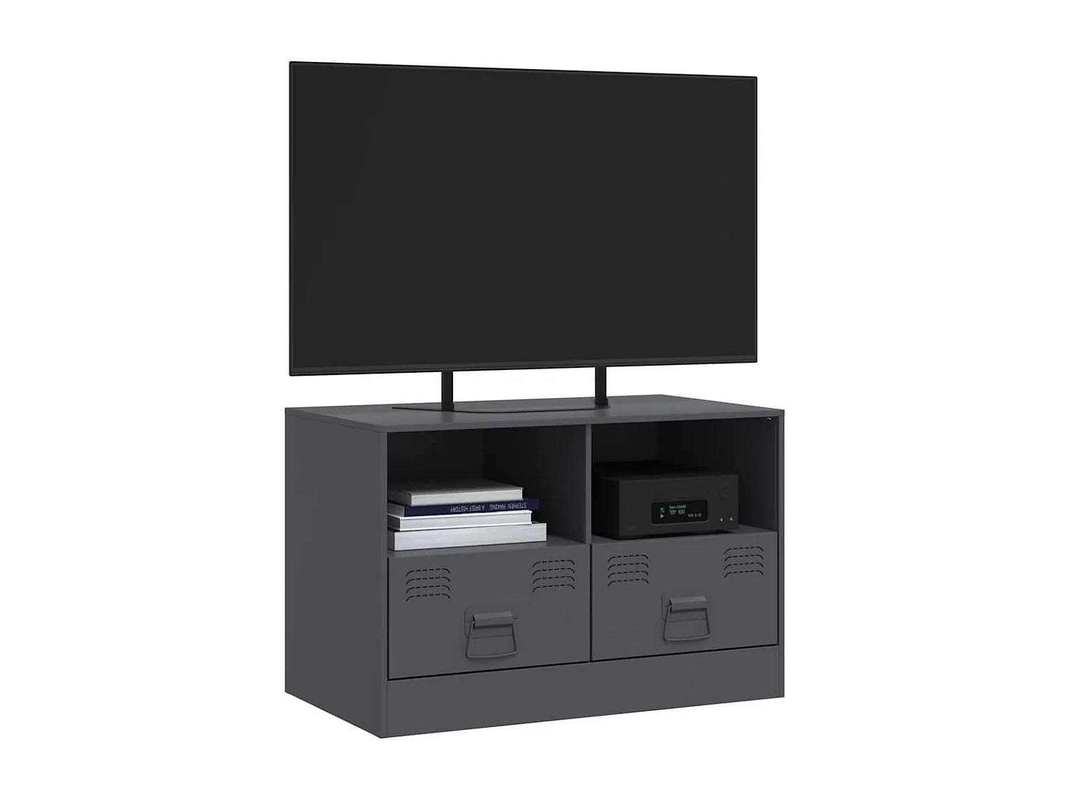 Meuble TV | Banc TV | Armoire TV anthracite 67x39x44 cm acier