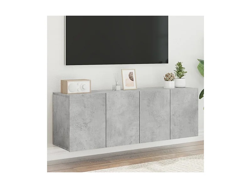 muebles para TV  | Gabinetes de TV |  Muebles de salón de pared 2 unidades gris hormigón 60x30x41 cm