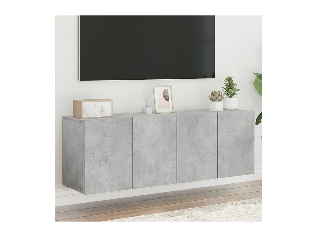 muebles para TV  | Gabinetes de TV |  Muebles de salón de pared 2 unidades gris hormigón 60x30x41 cm