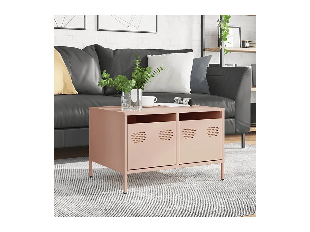 Tv-meubel | Tv-Bank | TV-kast68x50x43,5 cm koudgewalst staal roze