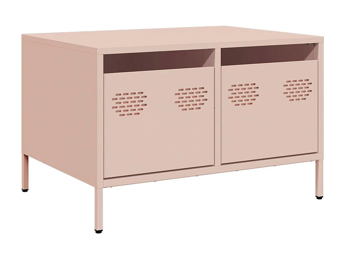Meuble TV | Banc TV | Armoire TV rose 68x50x43,5 cm acier laminé à froid
