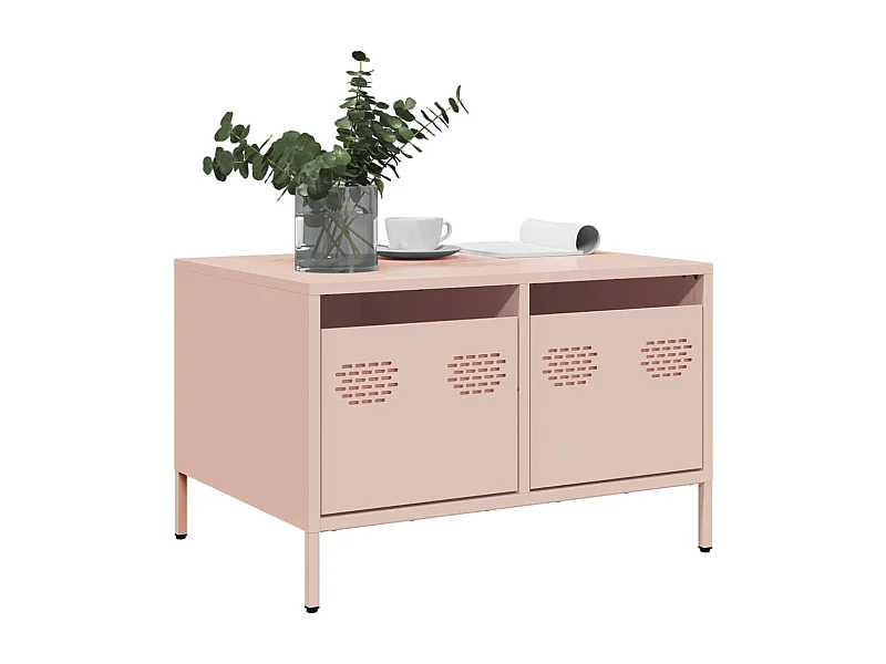 Meuble TV | Banc TV | Armoire TV rose 68x50x43,5 cm acier laminé à froid