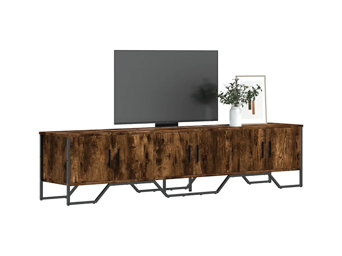 Meuble TV | Banc TV | Armoire TV chêne fumé 180x34x41 cm bois d'ingénierie