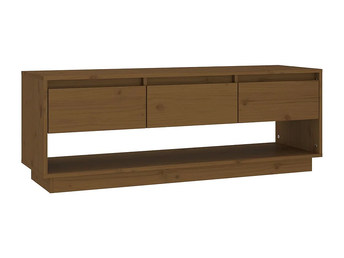 Mueble de TV | Mueble de salón madera maciza de pino marrón miel 110,5x34x40 cm