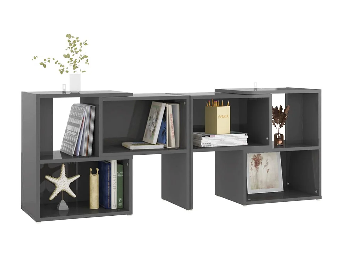 Meuble TV | Banc TV | Armoire TV Gris brillant 104x30x52 cm Bois d'ingénierie